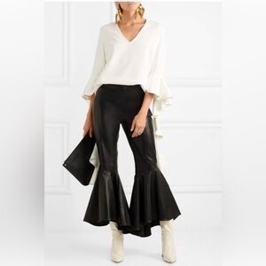 ELLERY Ace ruffled crepe top